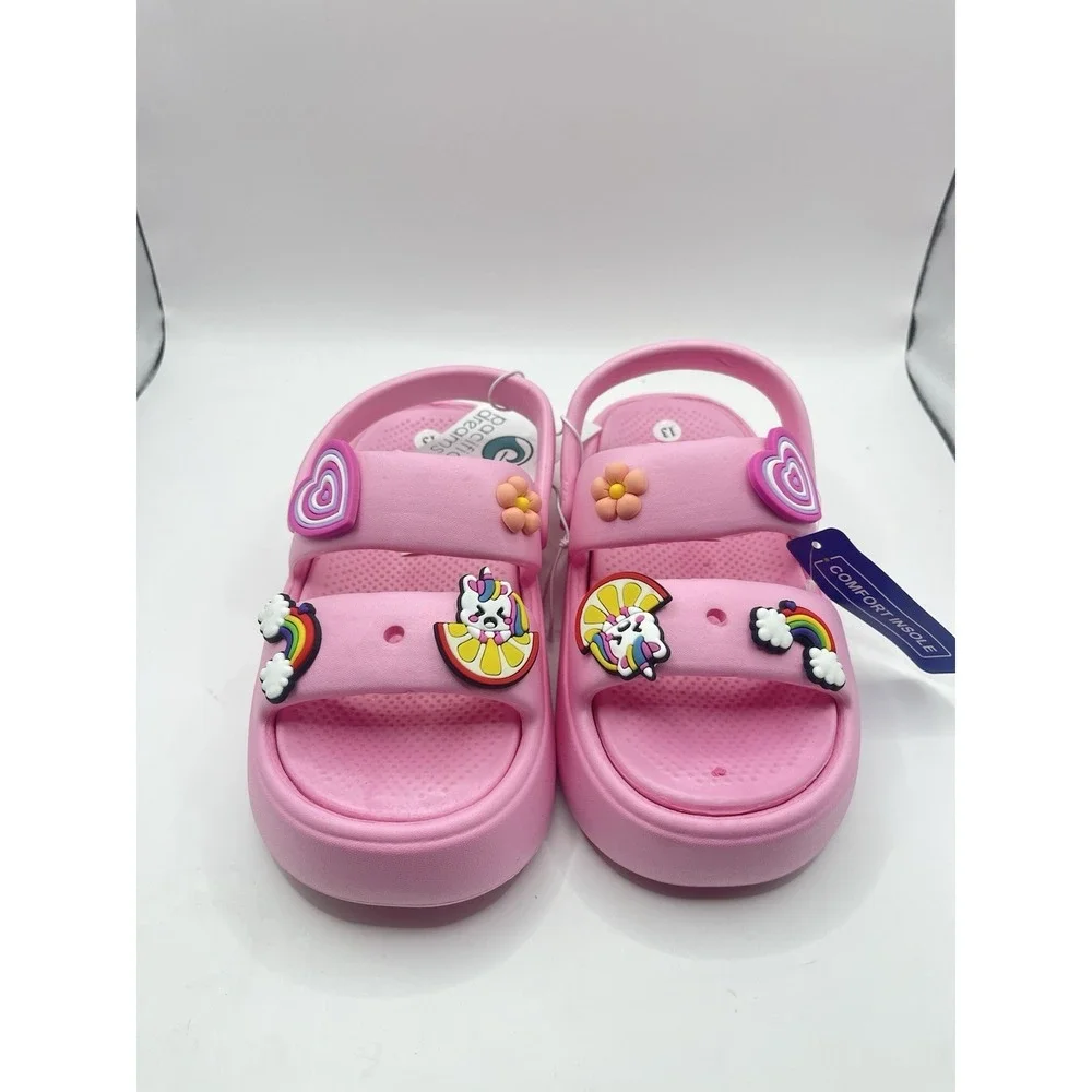 Toddler Pink Comfort Slide Sandals Girls Stars - Size 13 BinC‎